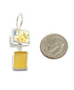 Sweet Yellow Flower Vintage Pottery & Amber Sea Glass Double Drop Earrings