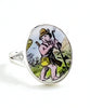 Boy Smoking a Pipe 0val Vintage Pottery Ring- Size 9