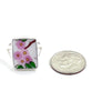 Modern Cherry Blossom Vintage Pottery Ring- Size 4.5