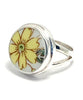 Yellow Daisy Vintage Pottery Ring- Size 6.5