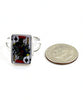 King of Spades Rectangle Vintage Pottery Ring- Size 7