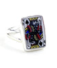 King of Spades Playing Card Vintage Pottery Ring- Size 7