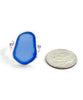 Blue Sea Glass Split Band Ring - Size 5.5