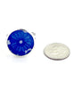 Big Bold Dark Blue Flower Vintage Pottery Rectangle Ring- Size 10