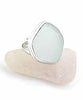 Clear with Blue Tint Sea Glass Ring- Size 6