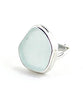Clear with Blue Tint Sea Glass Ring- Size 6