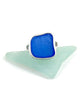 Textured Coblat Sea Glass Ring- Size 6