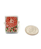 Orange & Green Flower Round Vintage Imari Pottery Ring- Size 7.5