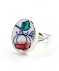 Bold Orange Flower Vintage Pottery Ring- Size 9