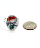 Bold Orange Flower Vintage Pottery Ring- Size 9
