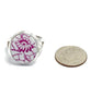 Lilac Purple & White Flower Vintage Pottery Rectangle Ring- Size 8