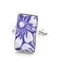 Textured Purple Flower Vintage Pottery Ring- Size 8