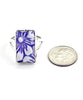 Textured Purple Flower Vintage Pottery Ring- Size 8