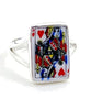 Queen of Hearts Playing Card Vintage Pottery Ring- Size 8