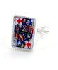 Queen of Diamonds Playing Card Vintage Pottery Ring- Size 6