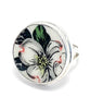 Bold Black, Grey and Yellow Flower Vintage Pottery Ring- Size 7