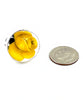 Bold Yellow Rose Vintage Pottery Round  Ring- Size 8