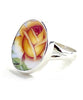 Bold Yellow Rose Vintage Pottery Ring- Size 10