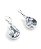 Black and White Flower Vintage Pottery Tear Drop Single Drop Earrings