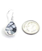 Black and White Flower Vintage Pottery Tear Drop Single Drop Earrings