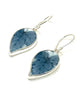 Blue & White Leaf Vintage Pottery Single Drop Earrings