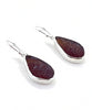 Dark Brown Sea Glass Open Back Drop Earrings