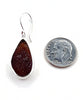 Dark Brown Sea Glass Open Back Drop Earrings