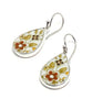 Bold Retro Brown Flower Tear Drop Vintage Pottery Single Earrings