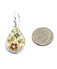 Bold Retro Brown Flower Tear Drop Vintage Pottery Single Earrings