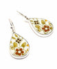 Bold Retro Brown Flower Tear Drop Vintage Pottery Single Earrings