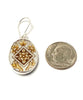 Retro Brown Flower Medallion Vintage Pottery Single Earrings