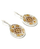 Retro Brown Flower Medallion Vintage Pottery Single Earrings