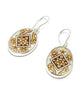 Retro Brown Flower Medallion Vintage Pottery Single Earrings
