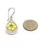 Periwinkle & Yellow Flower Vintage Pottery Drop Single Earrings