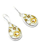 Retro Yellow Flower Vintage Pottery Drop Single Earrings