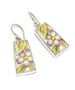 Light Purple Flowers and Green Leaves Vintage Pottery Single Drop Earrings