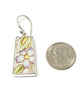 Light Purple Flowers and Green Leaves Vintage Pottery Single Drop Earrings