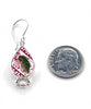 Red & White with Green Vintage Pottery with White Pearl Single Drop Earrings