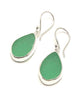 Green Sea Glass Open Back Drop Earrings