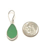 Green Sea Glass Open Back Drop Earrings