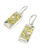 Green & Yellow Leaves Vintage Pottery Single Drop Earrings