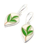Green Leaves Vintage Pottery Single Drop Earrings