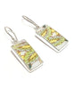 Green & Yellow Leaves Vintage Pottery Single Drop Earrings