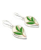 Green Leaves Vintage Pottery Single Drop Earrings
