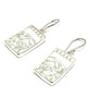 Mint Floral Vintage Pottery Single Drop Rectangle Earrings