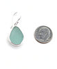 Aqua Sea Glass Open Back Drop Earrings