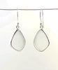 Chunky Clear Sea Glass Open Back Drop Earrings