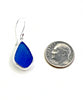 Cobalt Sea Glass Open Back Drop Earrings