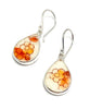 Orange Flower Vintage Pottery Teardrop Single Drop Earrings
