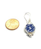 Blue Flower Vintage Pottery with White Pearl Single Drop Earrings